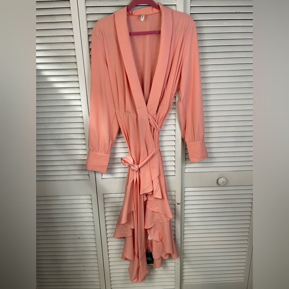 Halara Ruffle High-Low Wrap Dress Size XL - Picture 2 of 3